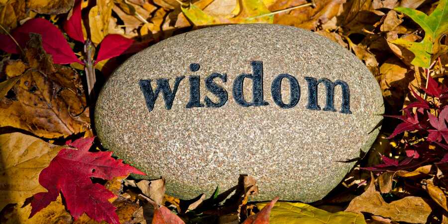 Rock with wisdom text