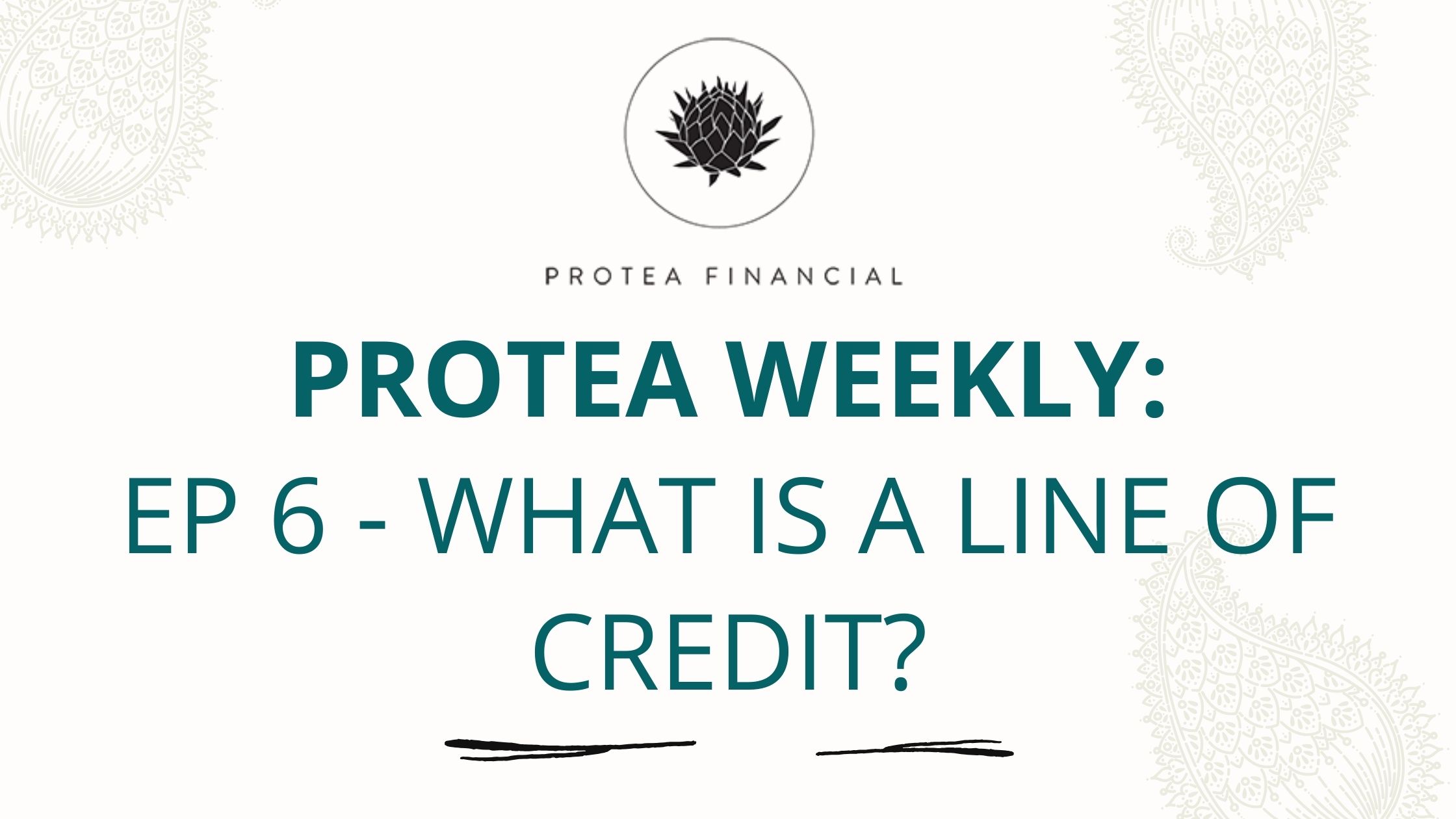 Protea Weekly Podcast – Episode 6 – What is a Line of Credit?