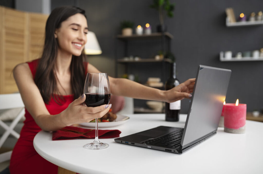 woman using winery business software for accounting