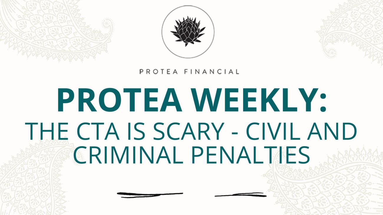 Protea Weekly - The CTA is Scary - Civil and criminal penalties