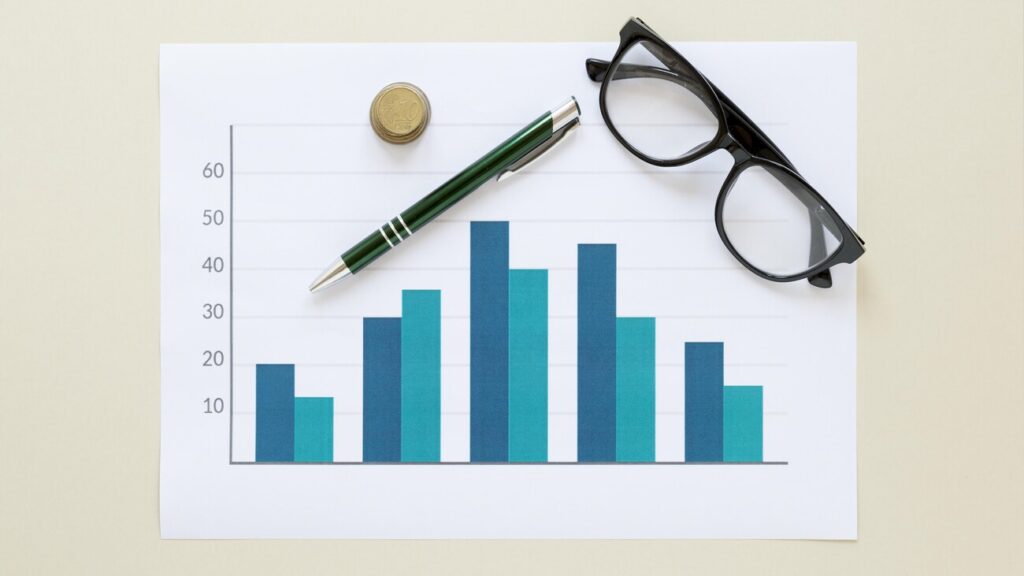 paper sheet with economy chart